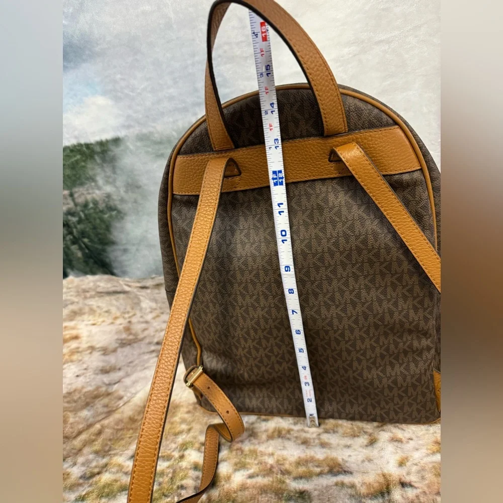 Michael Kors Brown Signature Large Jet Set Abbey Backpack